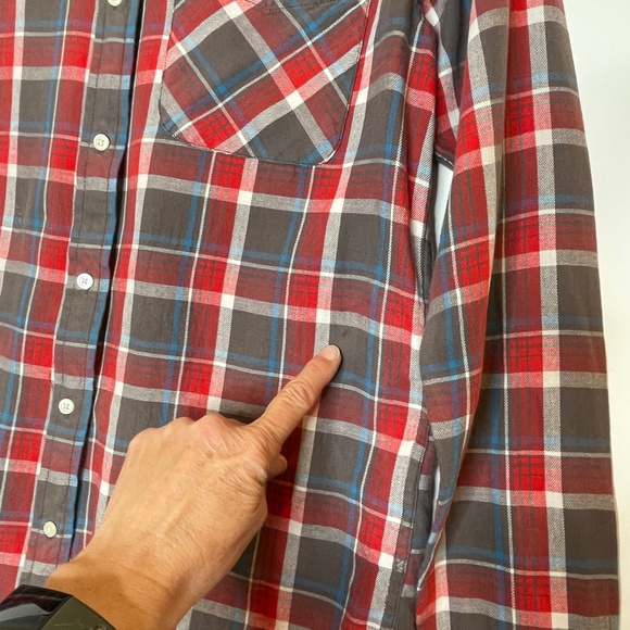 Denim and Supply Ralph Lauren - red/grey/blue button down flannel shirt, size M - Picture 3 of 13